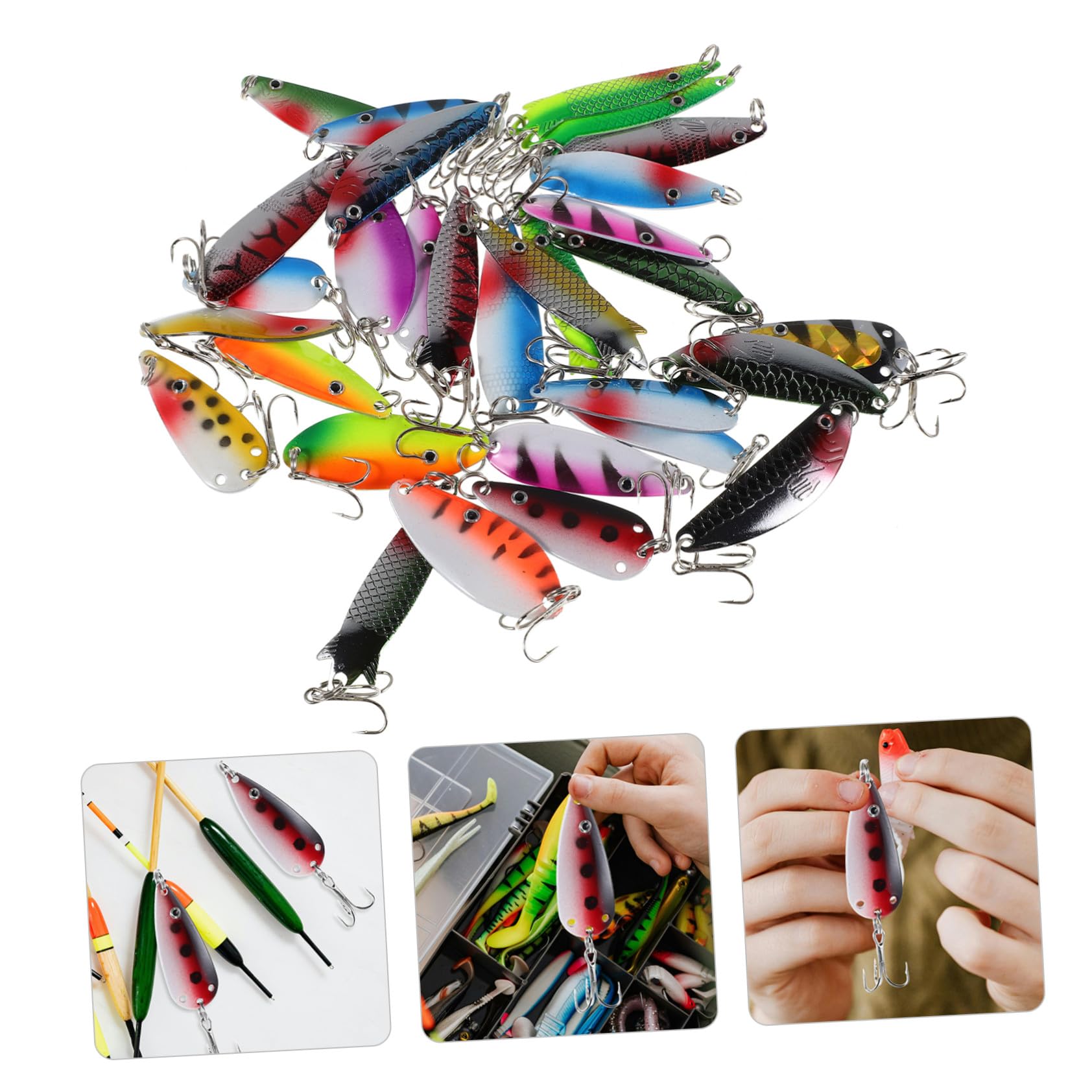 TOYANDONA Señuelo de Cuchara con Forma de Pez 30 Piezas de Hierro