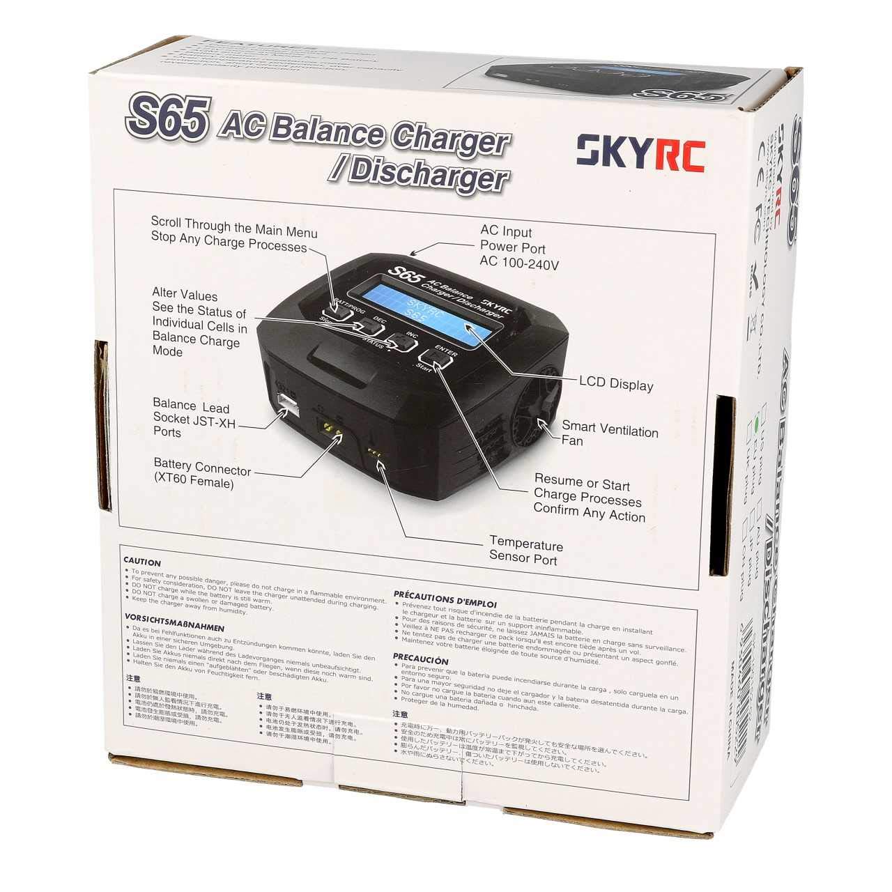 SKYRC S65 Chargeur Multifonction de modélisme 6 A Li-polymère, LiFePO, Li-ION, LiHV, NiMH, NiCd, Plomb
