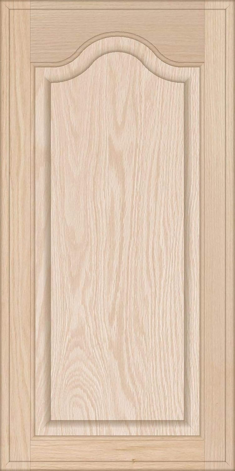 Kendor Unfinished Oak Arch Top Raised Panel Door, 30H x 15W