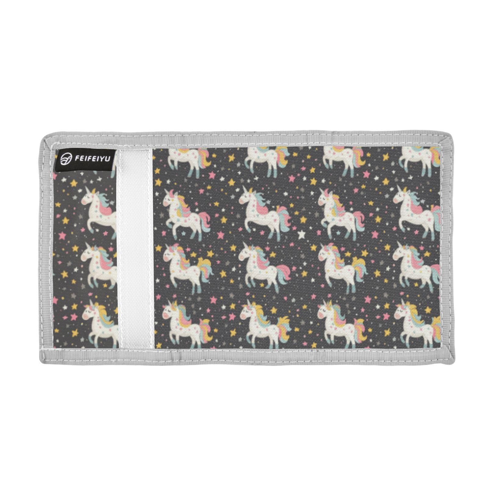 Wusikd Unicorns Stars Kids Wallet for Boys Girls Cartoon Toddler Trifold Wallet Novelty Wallet for Teens Women Men