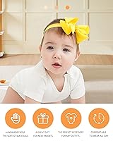 Vista 7 de jollybows 40 piezas Diademas con Lazos de Cinta Grosgrain para Bebés Niñas 4" Banda Elástica para el Cabello Accesorios para el Cabello para Bebés