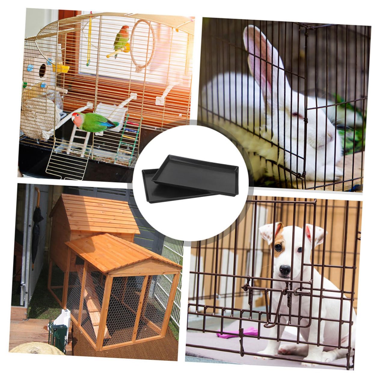 BESPORTBLE Schwarze Ersatz Wanne Vielseitig Verwendbar und Auslaufsicher Katzentoilette aus Abs Kunststoff für Vogel und Kaninchenkäfige als Kistenablage und Haustierunterlage