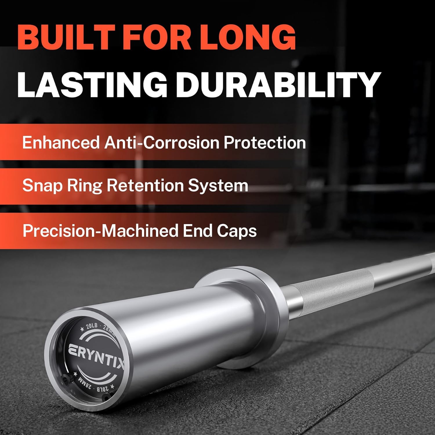 Olympic Barbell Bar Series, 2 Inch Weightlifting Bars, 4FT 6FT 7FT Straight & EZ Curl Options, 190K PSI Steel, Diamond Knurling, Smooth Rotation for Home & Gym Strength Training