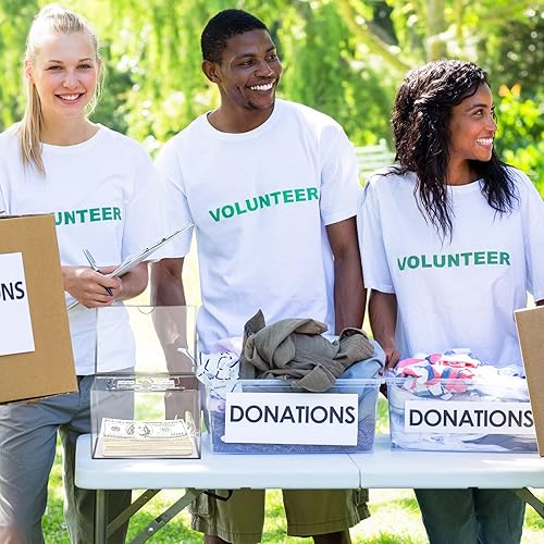 Miniatura 8 de Caja de donación acrílica con cerradura, caja de sugerencias segura con soporte para letreros, 6 x 4.3 x 4 pulgadas