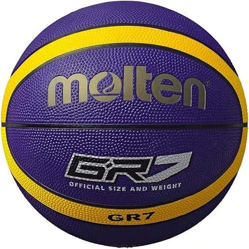 Miniatura 3 de Molten Balón de baloncesto de goma negro y amarillo, talla 5