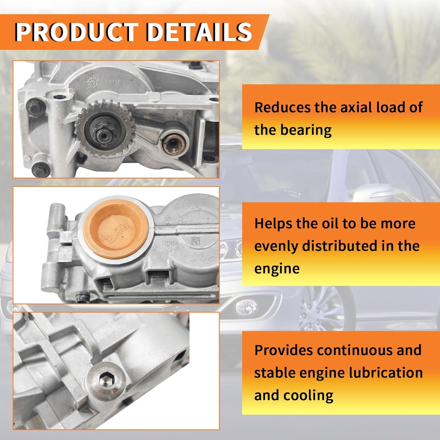 23300-2G520 Engine Oil Pump Shaft Balance Assembly Fit for 2009-2015 Kia Optima/Sorento 2.0L 2.4L, for 2009-2015 Hyundai Sonata/Azera 2.0L 2.4L #233002G520, 233002G510, 23300-2G510