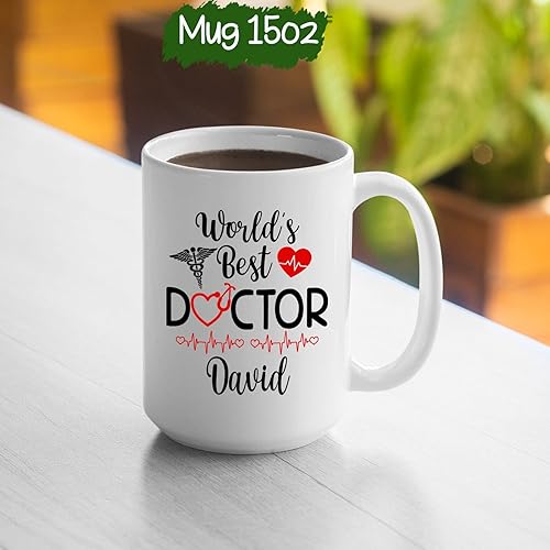 Miniatura 6 de Tazas personalizadas del mejor médico del mundo, tazas de café personalizadas con nombre, tazas de té personalizadas para médico, regalos de