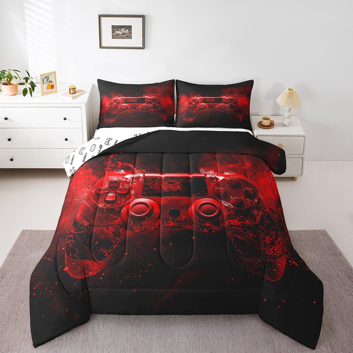 Ropa de cama para niños temática de videojuegos para renovar la decoración de su habitación gamer