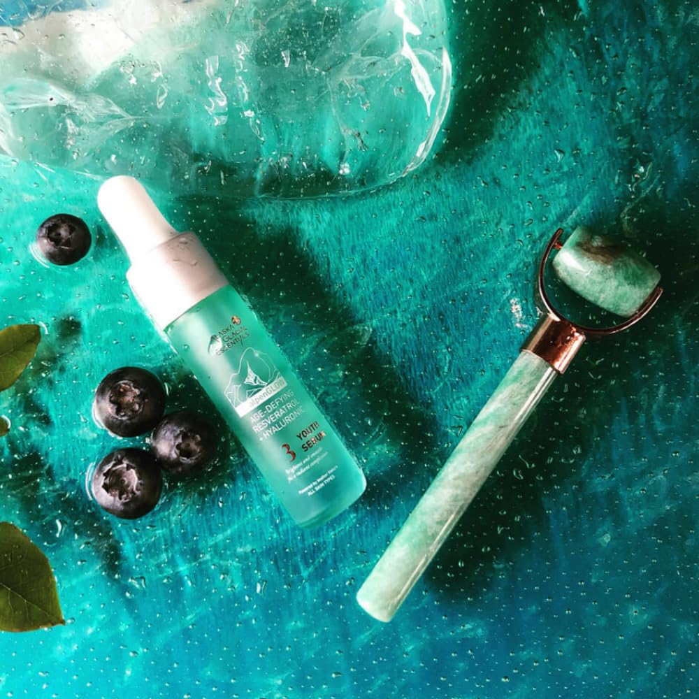 Alaska Glacial Resveratrol + Hyaluronic Acid Anti-Aging Serum for Sensitive & Combo Skin | Firms, Plumps, Smooths Fine Lines | Lightweight Gel Serum – 8ml Travel Size - Image 5