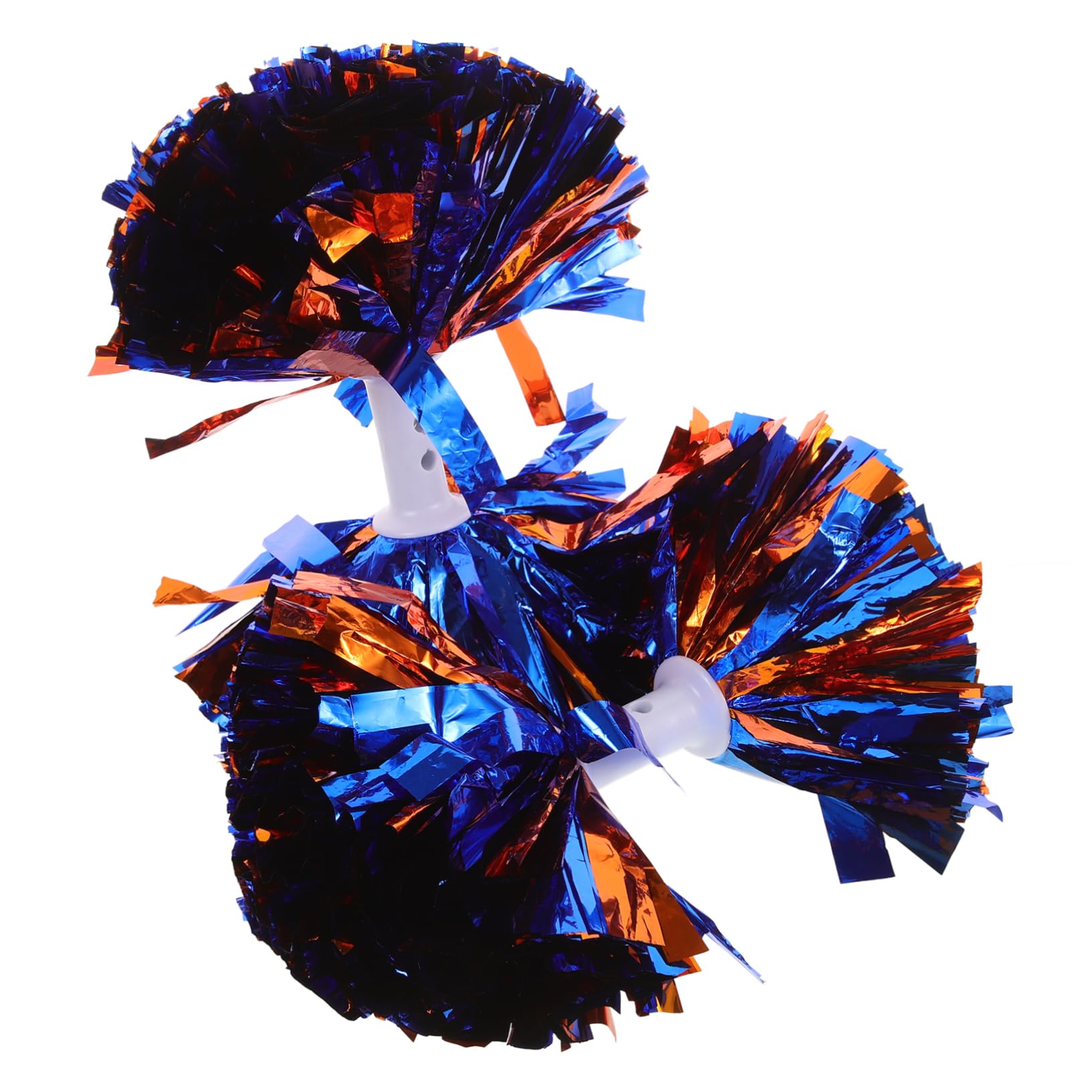 BRIGHTFUFU 2Pcs Metallic Cheering Pom Poms for Cheerleading Durable Reusable Spirit Poms for Sports Events Dance Competitions and School Activities