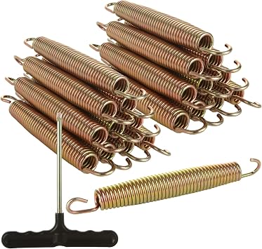 24 PCS Trampoline Springs 7 Inch Heavy-Duty Galvanized Steel Replacement Spring High Tensile Durable Trampoline Parts for Trampoline Spring High Tensile Replacement Kit with T-Hook