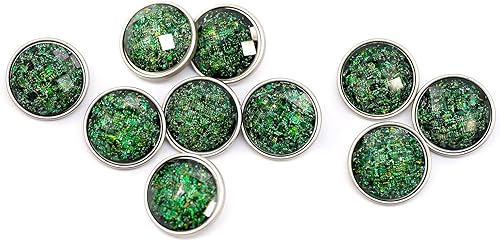 Miniatura 7 de 20 piezas de vidrio biselado verde arrugado estampado de capa de metal botones de vástago de costura para abrigos -0.906 in -7/8 pulgadas