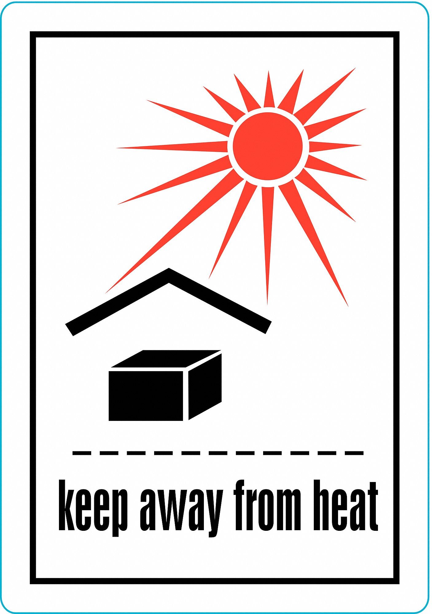 Label, Keep Away from Heat, 100 Labels