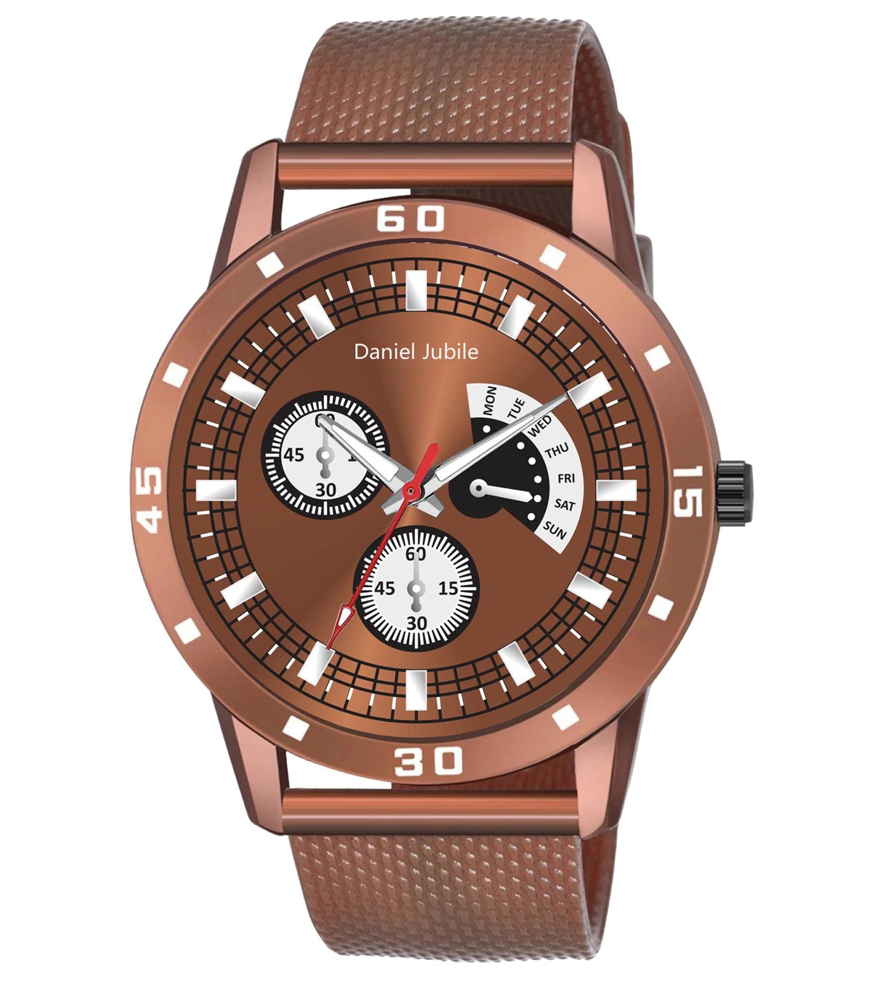 Analogue Watch for Mens Strap Plastic Brown (B0C2YJM7HT) Amazon Price History, Amazon Price Tracker