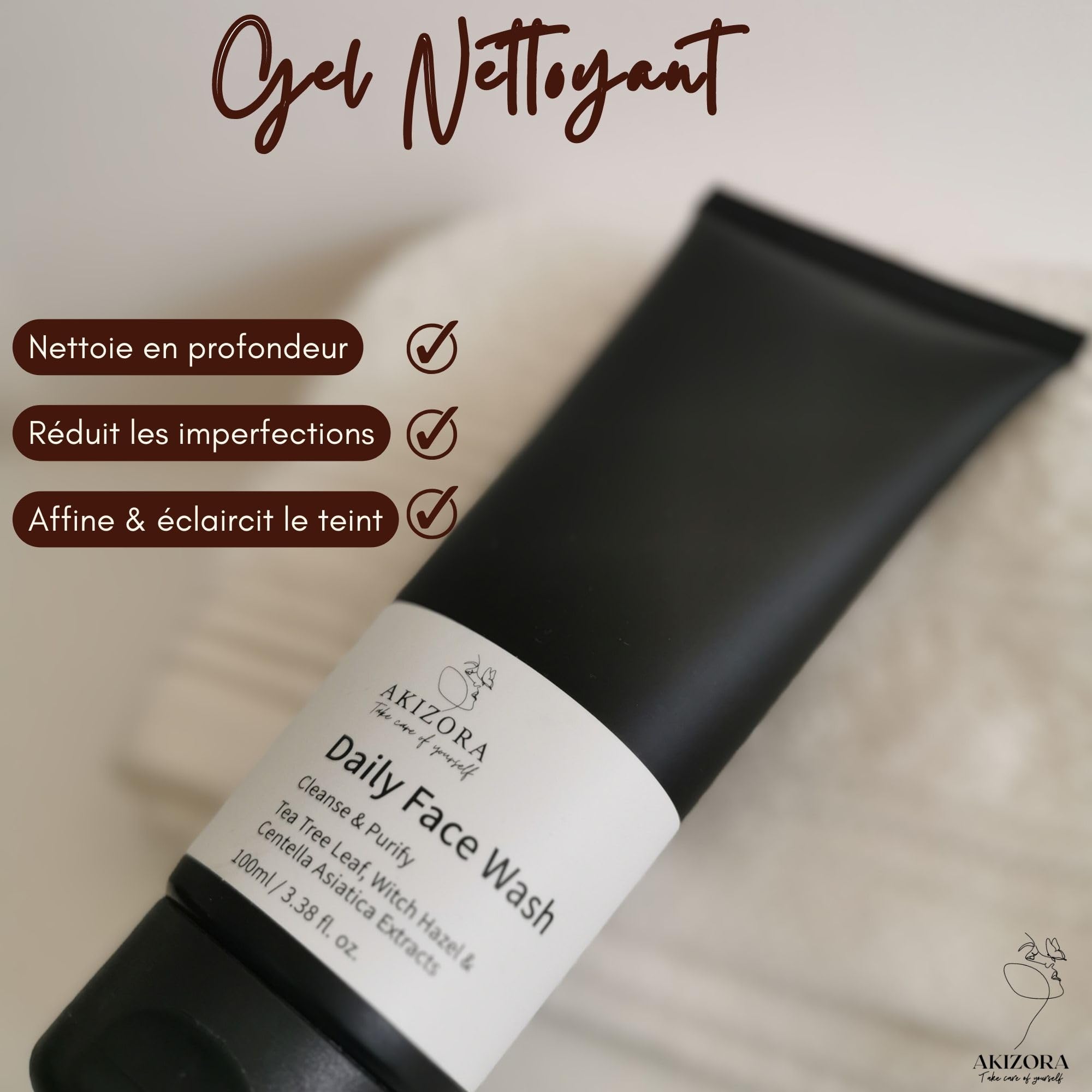 AKIZORA Coffret Soin Visage Homme – Gel Nettoyant Tea Tree, Lotion Tonique Purifiante & Crème Régénérante Collagène – Routine Quotidienne Fraîcheur & Hydratation – Idée Cadeau Masculine
