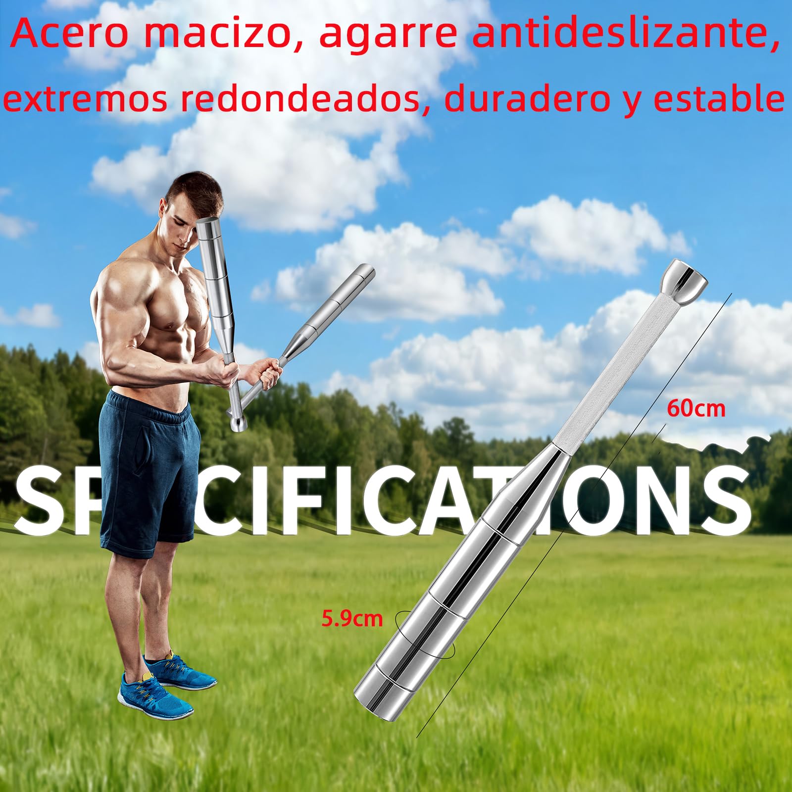 Verstellbare Keule 3-8 kg, 6-in-1 Multifunktionaler Trainingsstab/Kurzhantel für Home Gym, Platzsparende Hantelstange für Krafttraining, Muskelaufbau & Rehabilitation für Anfänger und Profis