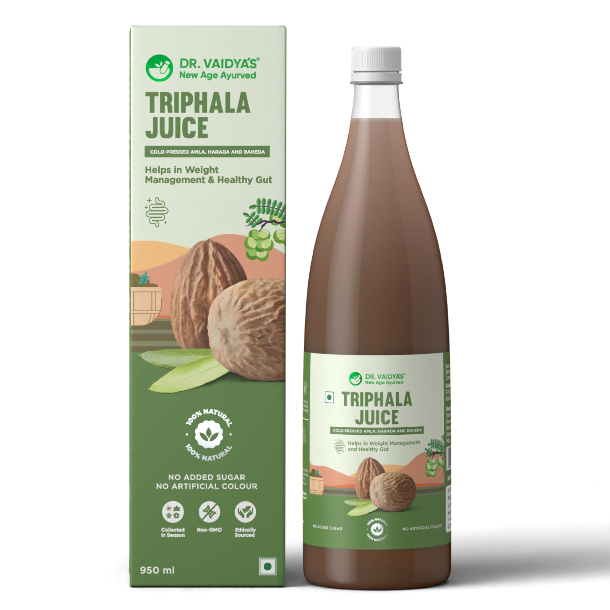 Triphala Juice | Sugar Free | 100% | Improves Digestion & Support Metabolism - 950ml