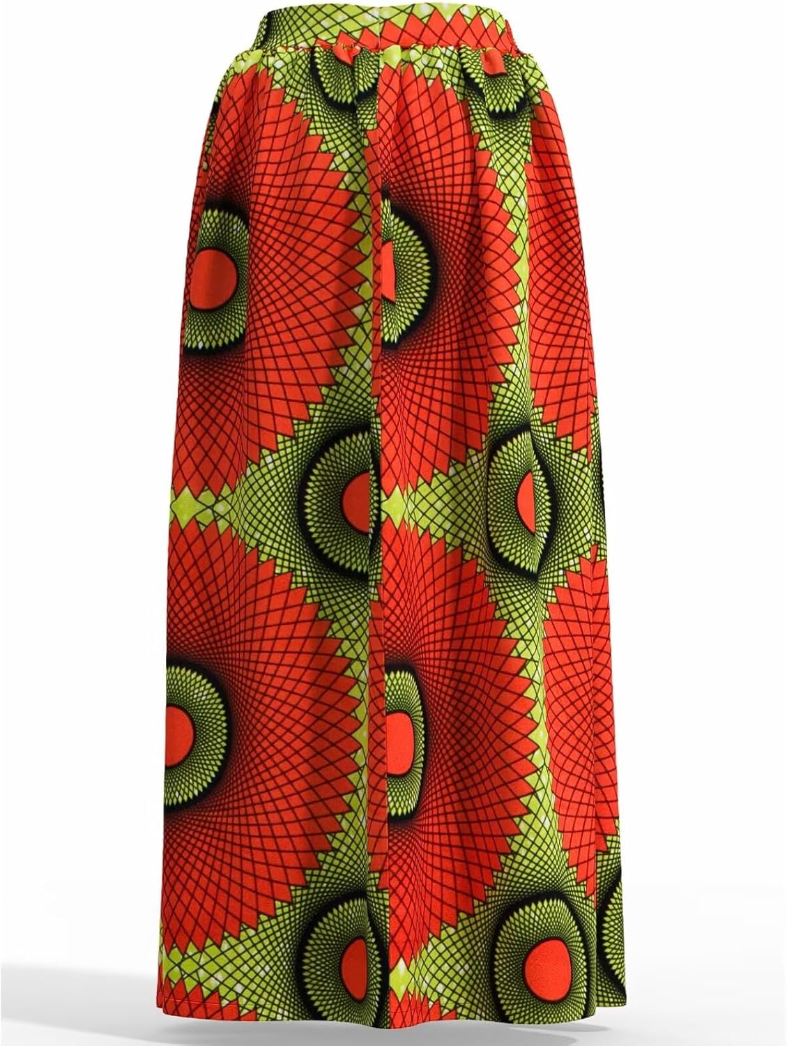 Women's Long High Waist Maxi Cotton African Skirt Ankara Print Matching Headwrap (no Necklace) - Image 2