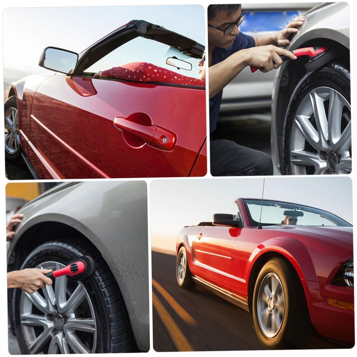 OUNONA 2 Pcs Easy Install Car Tire Polishing Sponge Auto Waxing Sponge Wheel Cleaning Kit Efficient Tire Tool