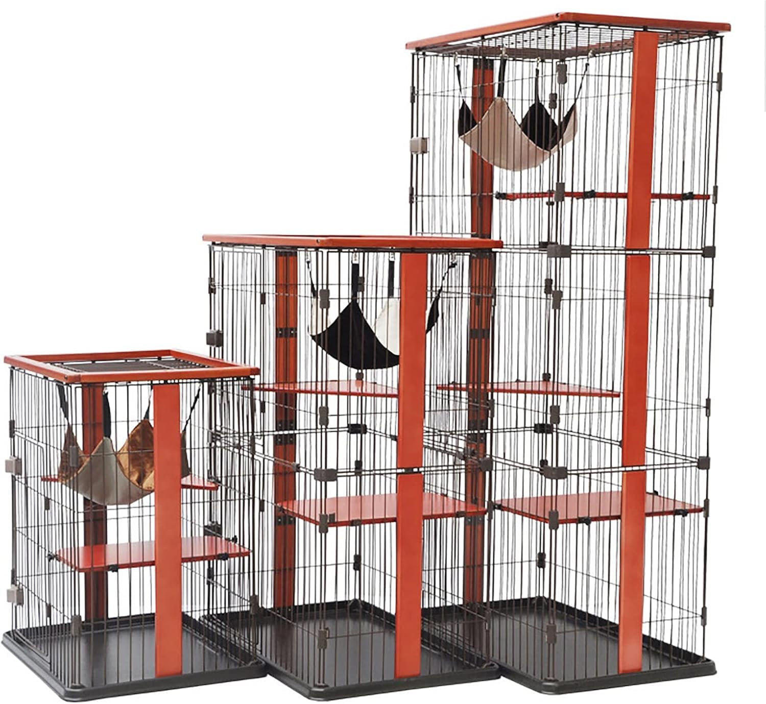 Cuccia for Animali Domestici: Struttura in Legno, Rete Metallica e scaffali(71x57x84CM)