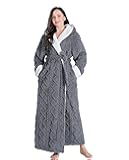 women's robes long plush hooded ladies shower luxury christmas warm fuzzy robes house coat bathrobe for women full length