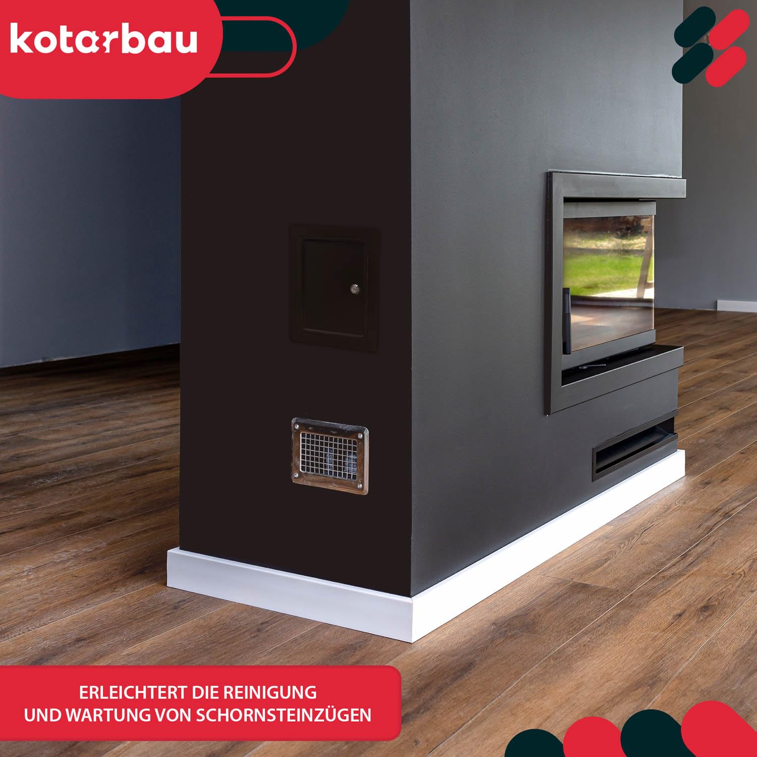 KOTARBAU® Drzwi kominkowe 155 x 205 mm miedziane antyczne drzwi pieca z osłoną termiczną do otwierania za pomocą śrubokręta lub monety