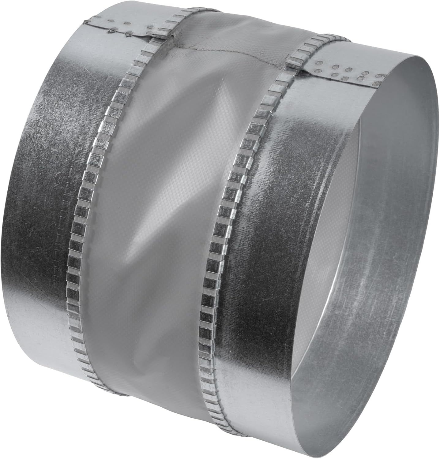 Vent Systems 8" Inch Flexible Vibration-Reducing Male Fit Duct Connector – Round Galvanized Steel Dryer Vent Hose Connector, Spiral Duct, Pipe Extender, HVAC Ventilation - Inline Duct Work Coupler
