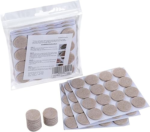 Almohadillas de muebles para suelos de madera dura, 48 almohadillas de fieltro de alta calidad, protectores de suelo, almohadillas autoadhesivas