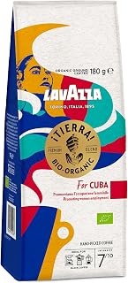 Lavazza, Tierra for Cuba, Gemahlener Bio-Kaffee, Ideal für die Moka-Kanne, mit Aromen von Schokolade und Trockenfrüchten, Arabica und Robusta, Intensität 7/10, Mittlere Röstung, 180 g