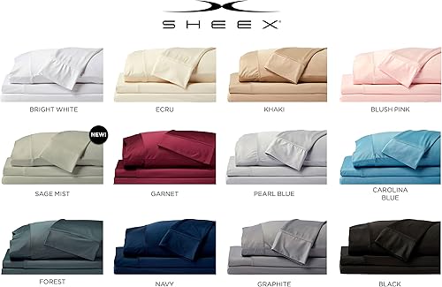 Miniatura 8 de SHEEX Juego de sábanas Original Performance con 2 fundas de almohada, tela ultra suave que ventila mejor que el algodón