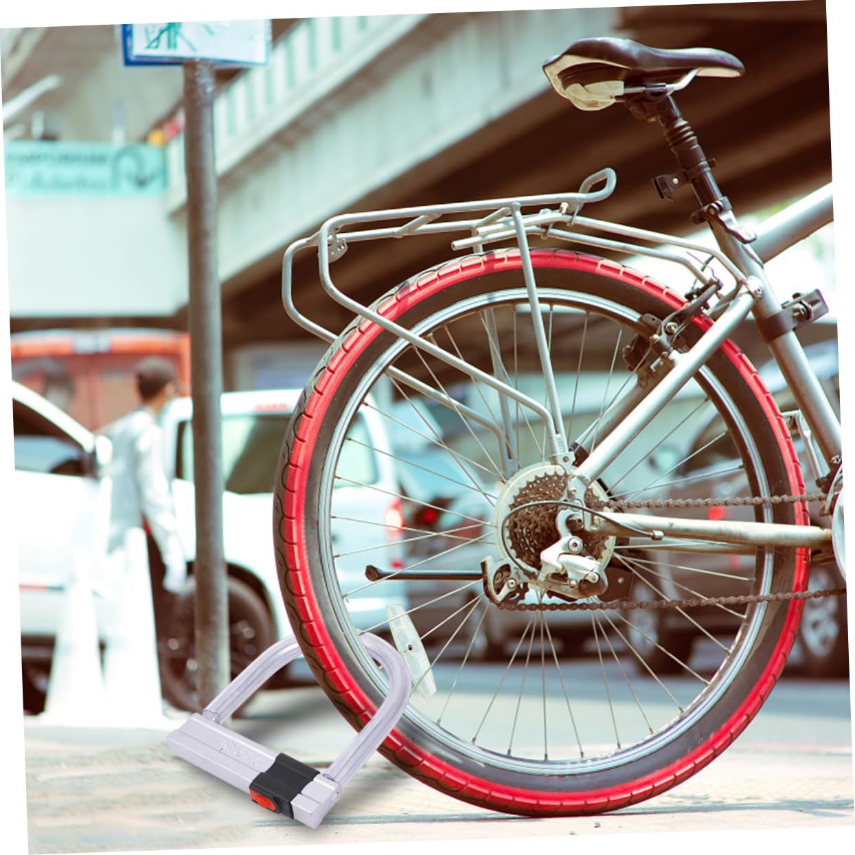 Antivol en U pour Moto et Vélo, Acier Inoxydable, Résistance Hydraulique, Haute Sécurité, pour Cyclisme et Protection Extérieure