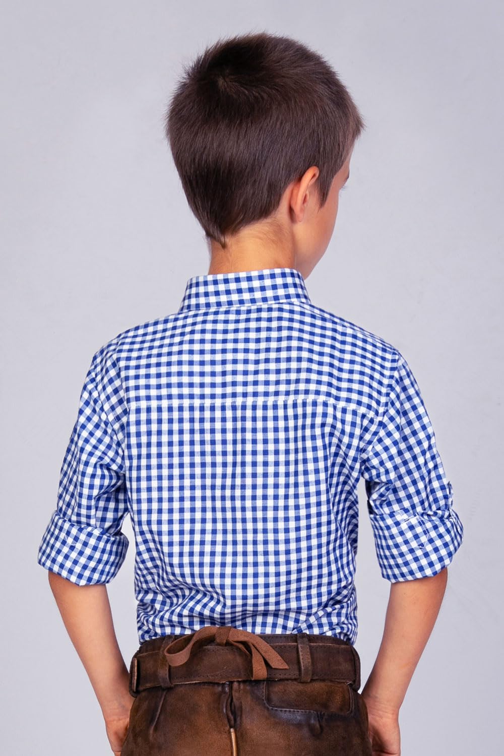 Edelnice Trachtenmode Kinder Trachtenhemd rot oder blau kariert Gr. 128-164
