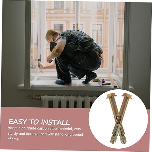 Miniatura 2 de Insertos de pernos para hormigón M8x80 Juego de 10 anclajes de expansión moleteados de acero al carbono para una fácil instalación