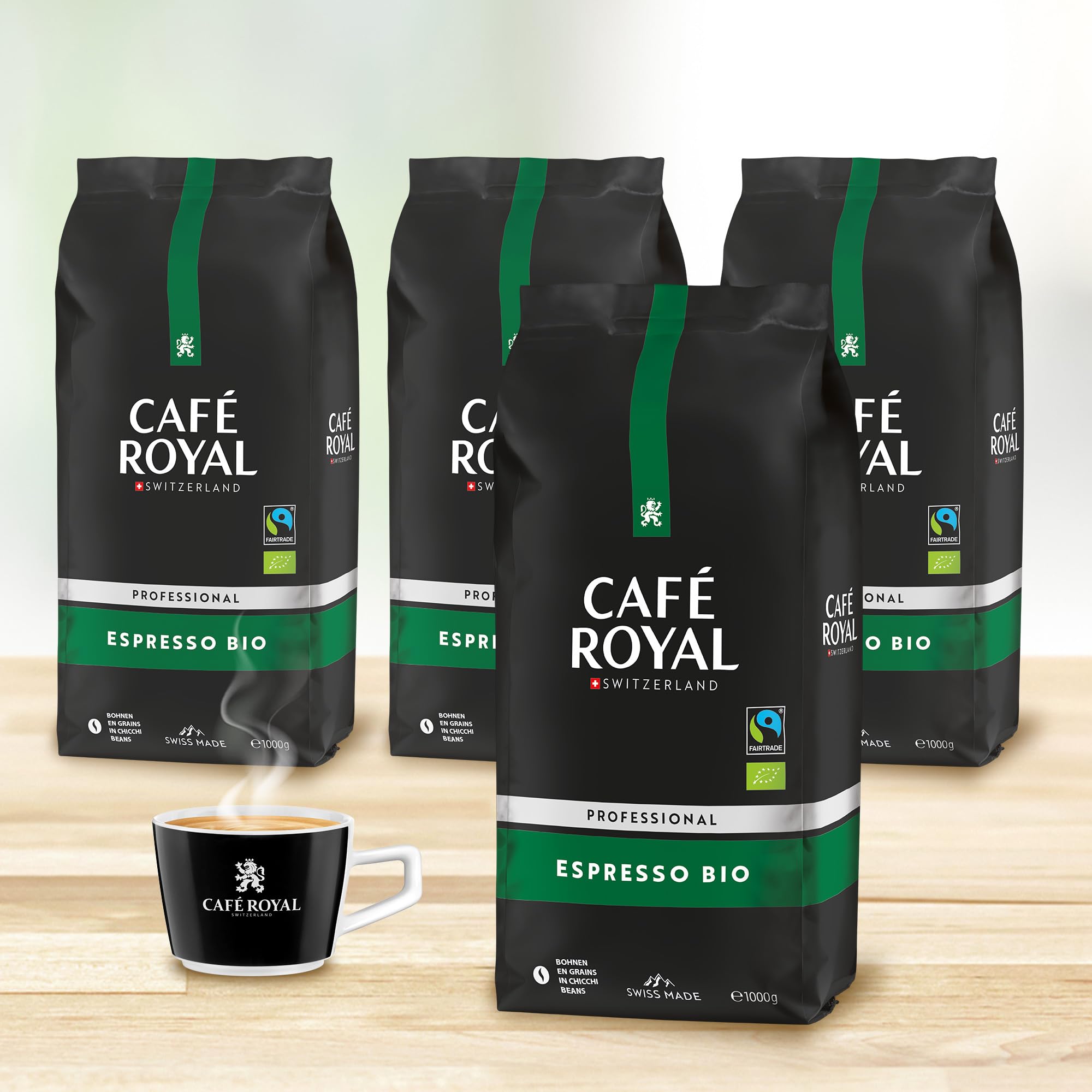 Café en grains Espresso certifié Bio 4x1 kg Café Royal Pro
