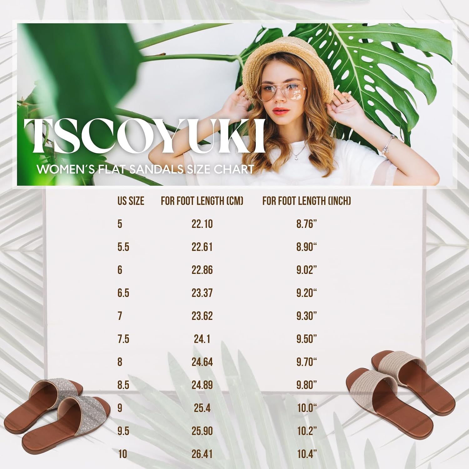 Tscoyuki Slides Sandals for Women Basic Slip On Flat Sandals Open Toe Comfort Beach Sandals Slippers for Casual Dressy Summer