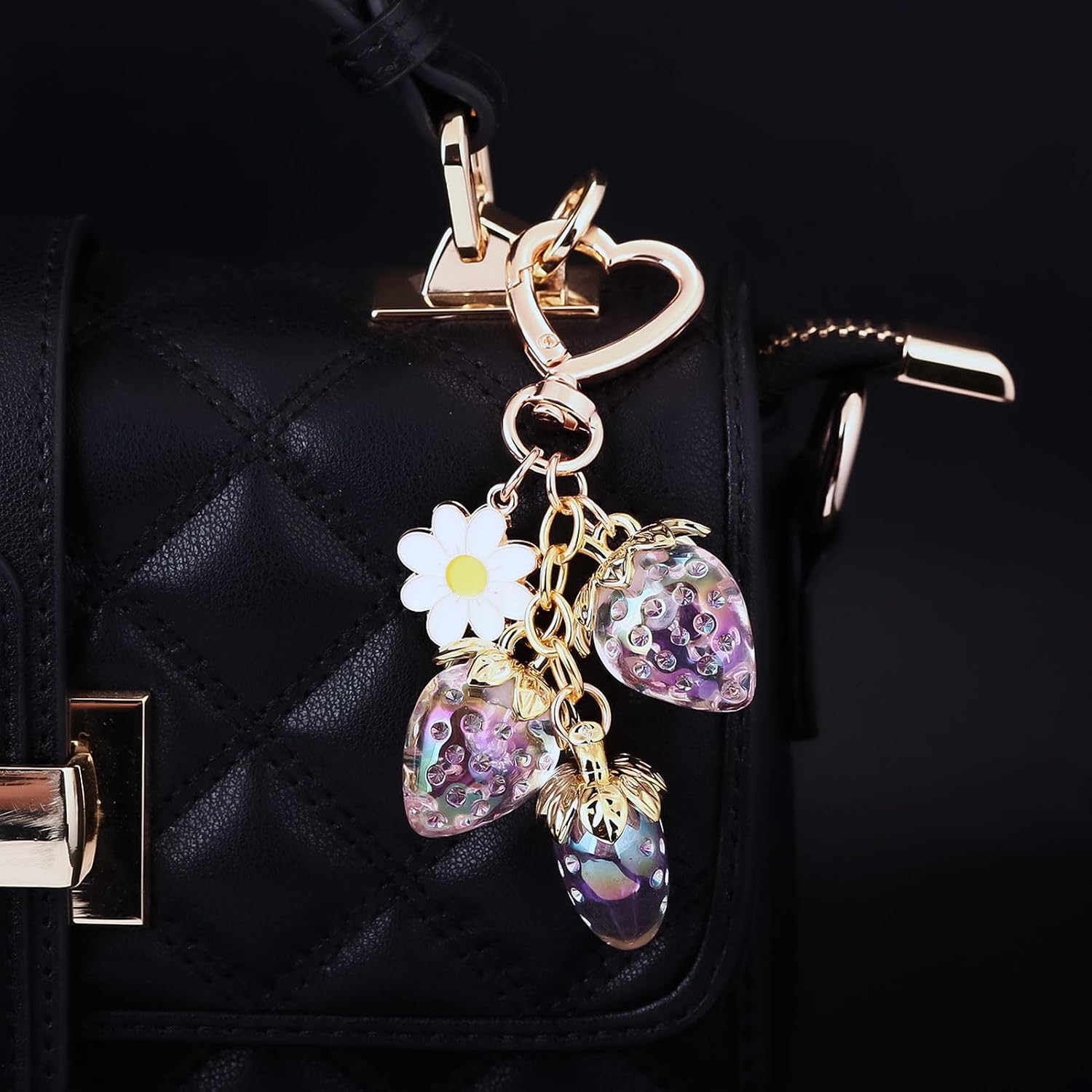 Fruit Bag Charms Keychain - Cute Purse Handbags Key Chain - Backpack Keychains Gift Accessories for Girls Women image 4