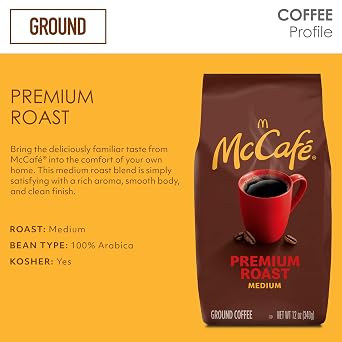 McCafe Premium Roast, Medium Roast Ground Coffee, 12 oz Bag