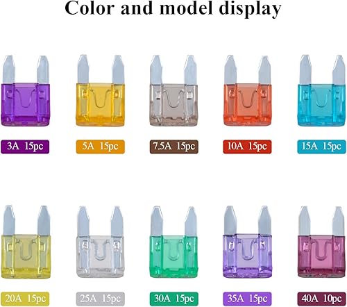 Miniatura 2 de 145 fusibles de repuesto para coche, barco, camión, SUV, automotriz, 3A, 5A, 7.5A, 10A, 15A, 20A, 25A, 30A, 35A, 40A