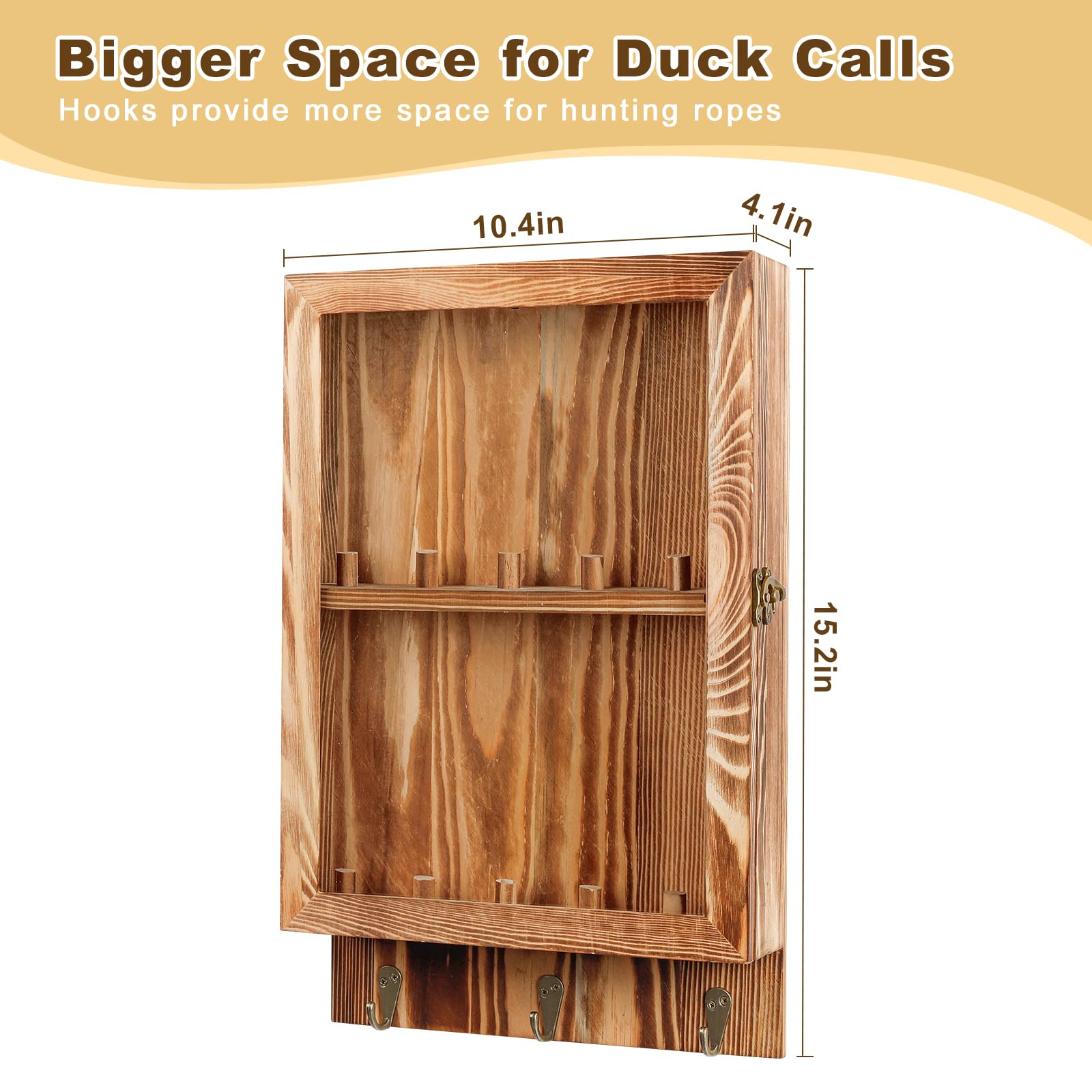 Call Factory Rack Duck Call Wall-Mounted Display Rack - Holds 10 Calls + 3 Lanyard Hooks ...