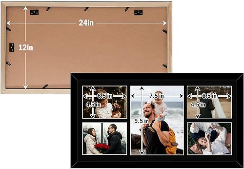 Vista 110 de Golden State Art, Juego de 2 portarretratos de madera blanca de 12 x 17 pulgadas, paspartú blanco para fotos de 8 x 10 y 5 x 7 pulgadas, vidrio