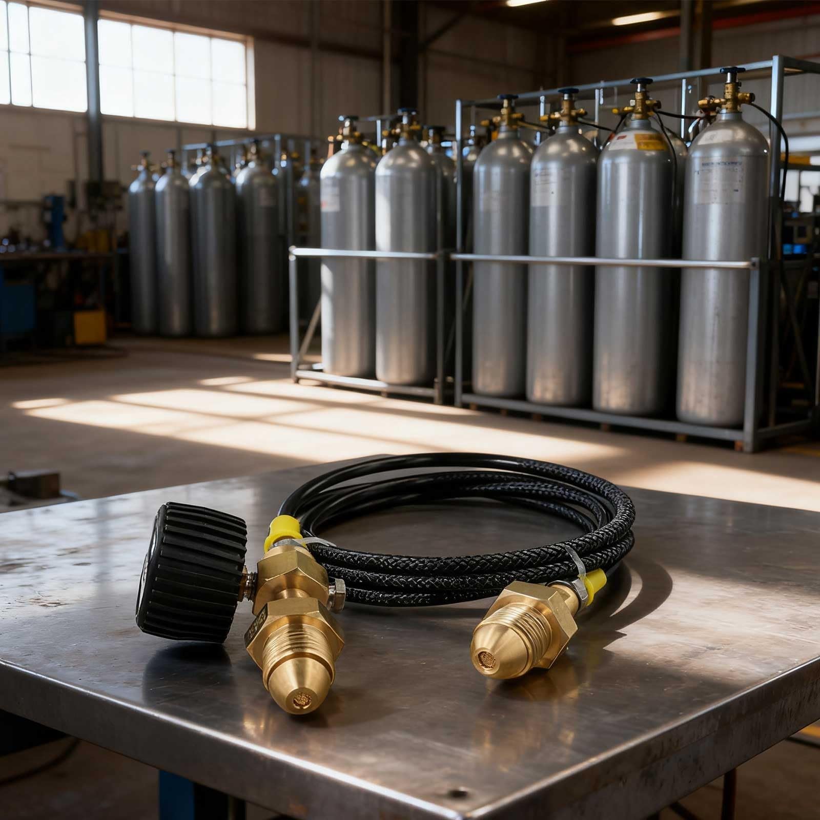 Tubo adattatore di ricarica, stazione di trasferimento per bombole di argon BS 341 No.3 UK, saldatura, gas, MIG TIG, apparecchiature di collegamento (stile 5)