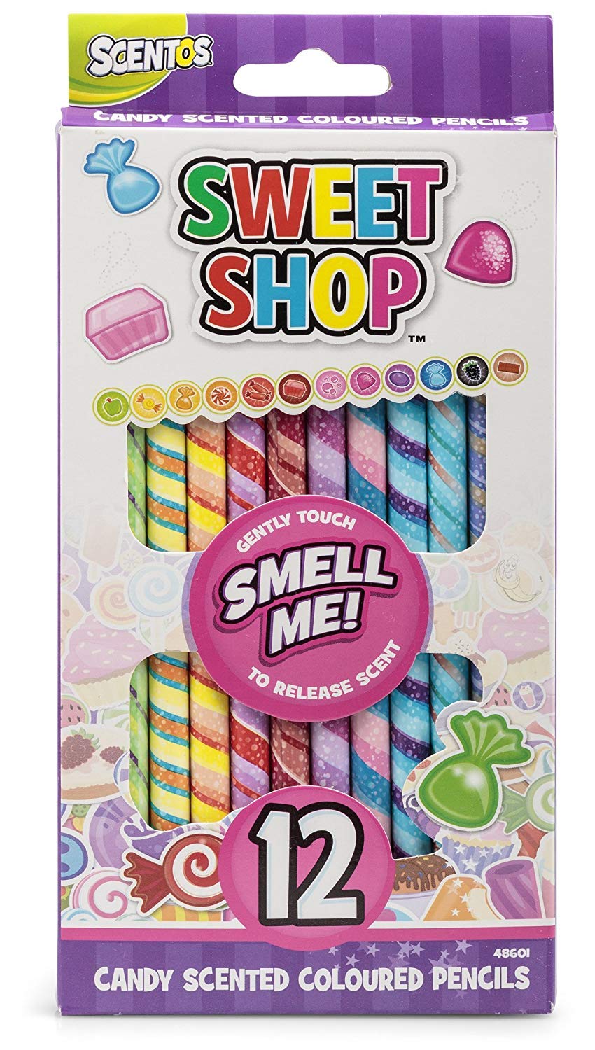 Tobar Scentos Sweet Shop Coloured Pencils, Multi-Colour, 48602, 10 Pcs