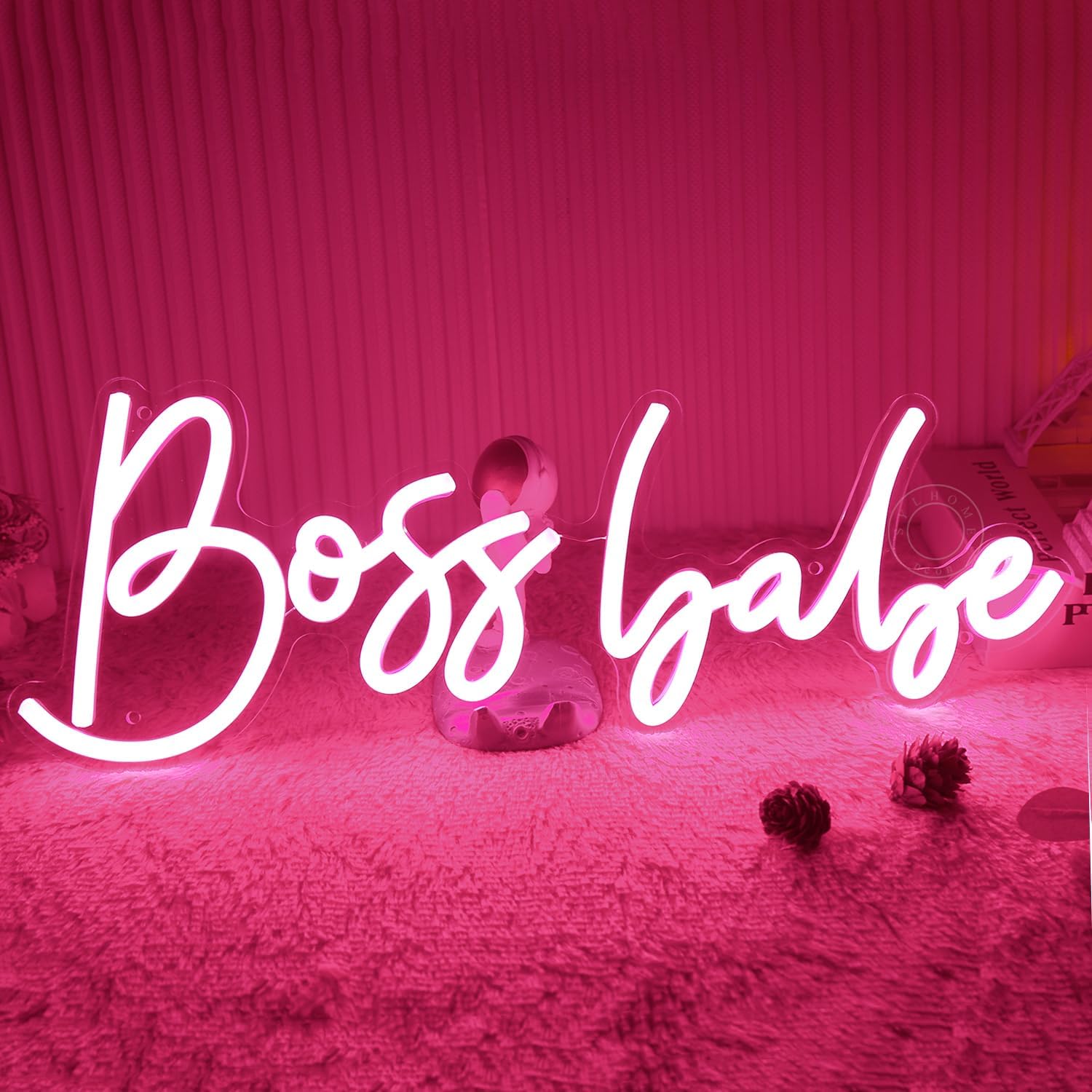 SYLHOME Pink Boss Babe Led Neon Light Sign for Boss Office Desk Wall Decor Sign Girls Lady Bedroom Home Light Up Sign Inspirational Birthday Bestie Best Boss Decor USB 5V 15.75"X6"