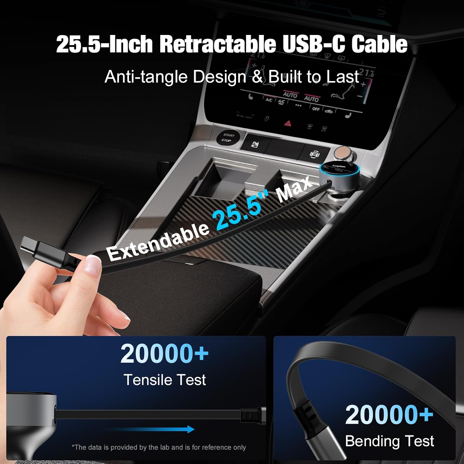 Retractable Car Charger USB C, 90W Phone Cigarette Lighter Adapter USB-C Fast Charging Plug Car Accessories for iPhone 17 16 15 Pro Max, iPad, Android, Built-in Type-C Cable, Gifts for Women Men