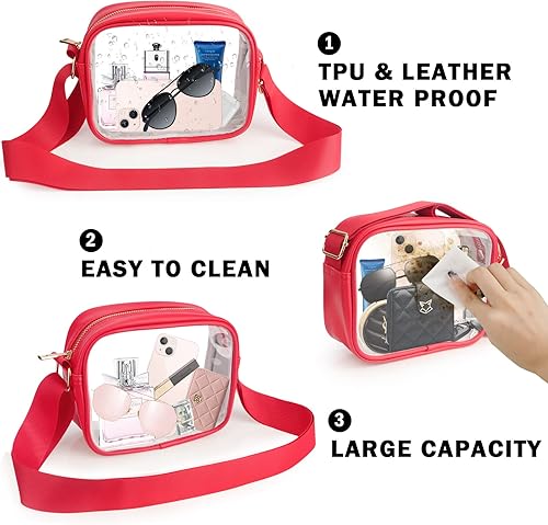 Miniatura 5 de KETIEE Bolso cruzado transparente, aprobado para estadios, para conciertos, eventos deportivos, festivales
