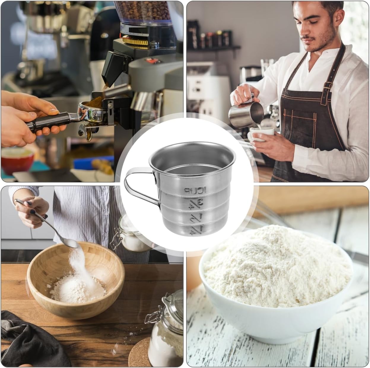 PRETYZOOM 4pcs Baking Supply Container Measuring Cups Kitchen Scale Measure Tool