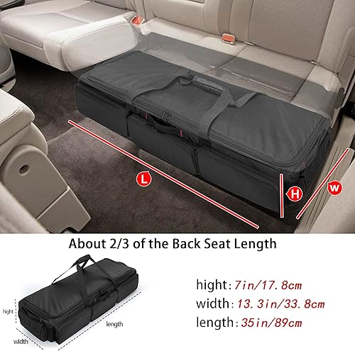 Miniatura 3 de samdew Bolsa de Almacenamiento Debajo del Asiento Compatible con Cabina SuperCrew, Organizador de Camión Debajo del Asiento con 4 Divisores