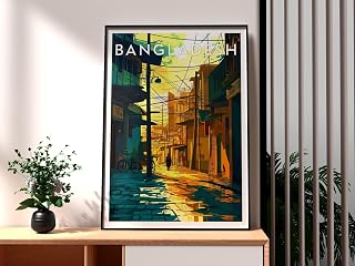 Bangladesh Travel Print Wall Art | Vintage City Poster | Asia Home Decor Gift | Unique Digital Art for Living Room Bedroom Office