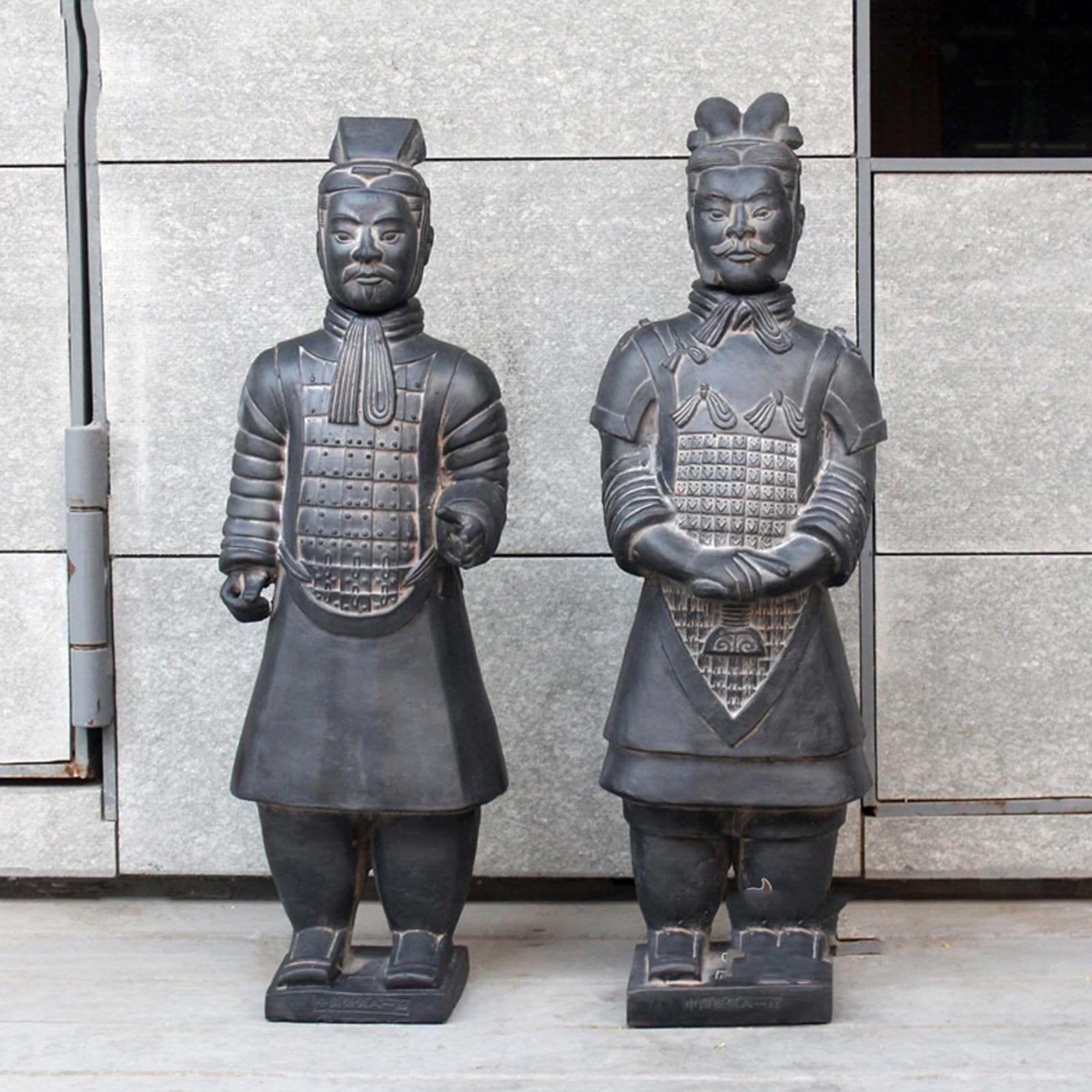 Dekoracja biurka Qin Terakota Wojownicy i Konie Statua Rzeźby - Statua Sztuki, Gliniane Chińskie Żołnierze i Wojownicy Artystyczne Modele Statuy, Wystrój Domu (C, H50CM)