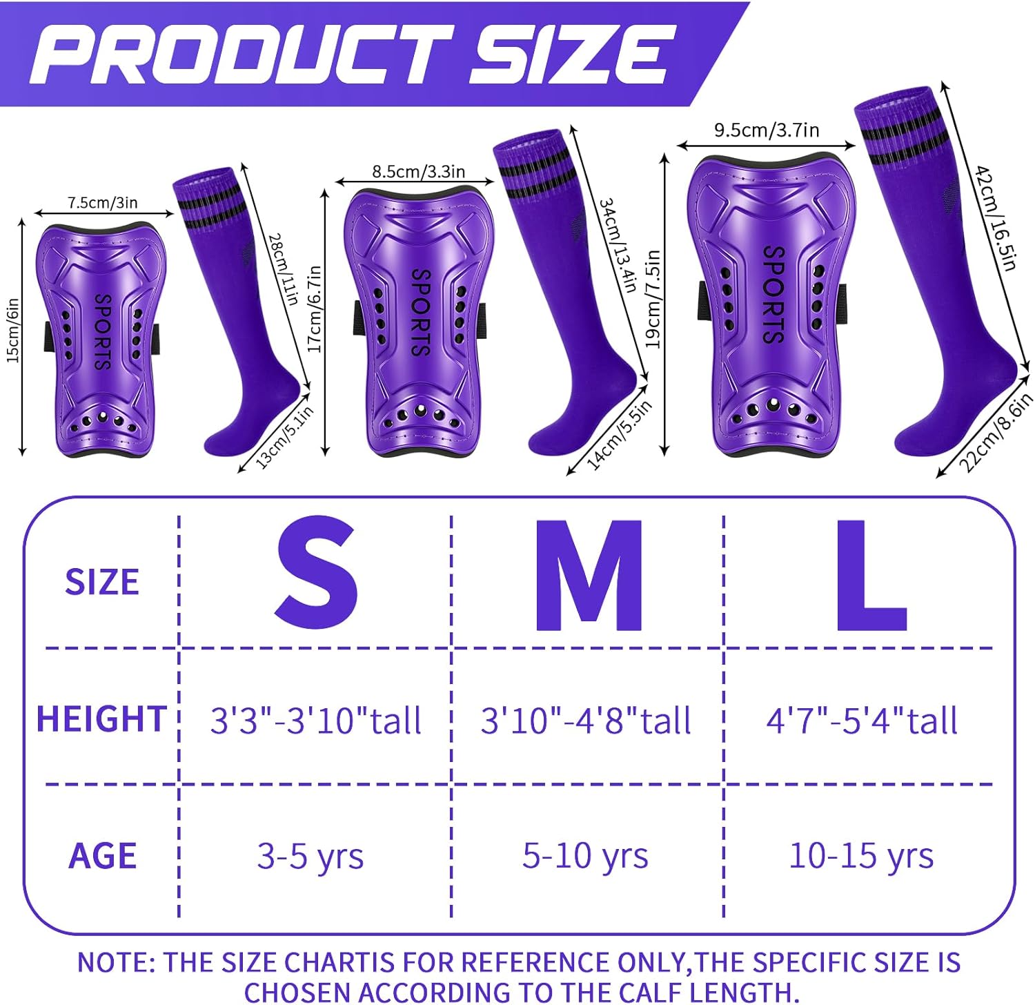 Syhood Soccer Shin Guards and Socks for Toddler Kids Youth, Lightweight Soccer Shin Pads Protective Defender Gear for 3-5, 5-10, 10-15 Years Old Children Teen Boys Girls Sports Game - Image 2